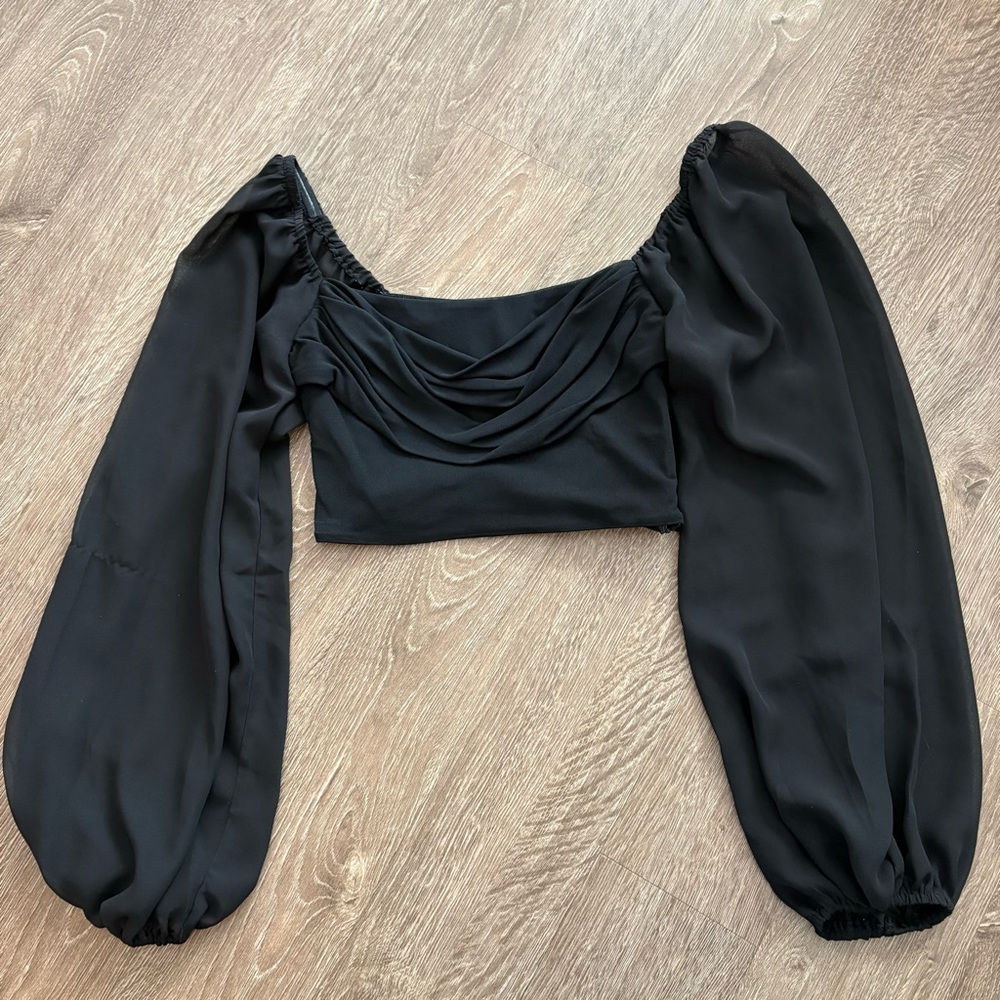 Hello Molly Black Puff Sleeve Blouse